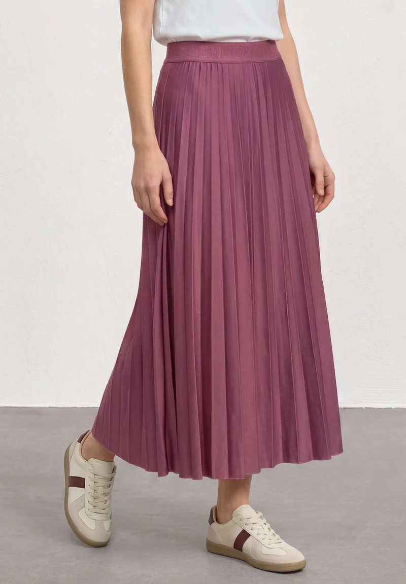 Midi skirt Plissée_solid, dark clouded blush