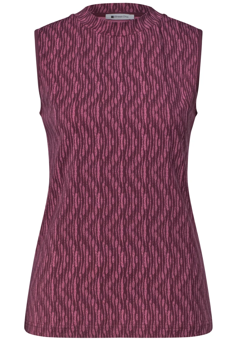 LTD QR printed turtle neck top, blush berry
