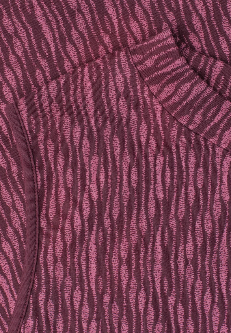 LTD QR printed turtle neck top, blush berry