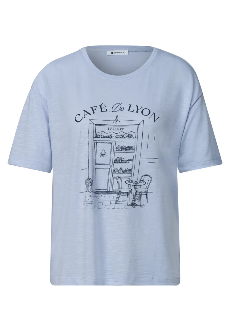LTD QR shirt w.illustration, whispery blue