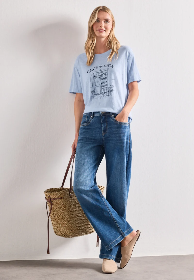 LTD QR shirt w.illustration, whispery blue