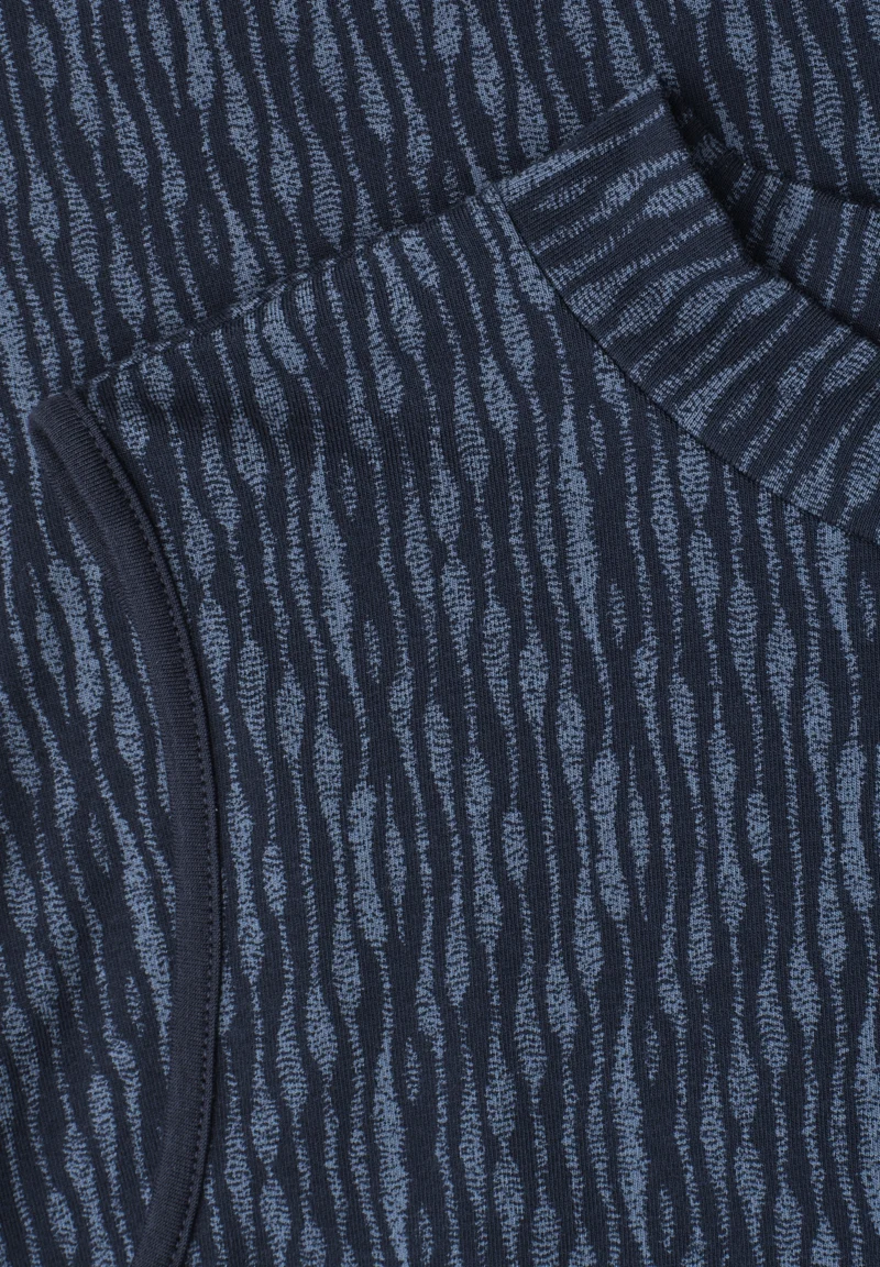 LTD QR printed turtle neck top, ashen blue