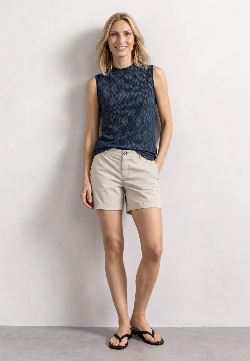 LTD QR printed turtle neck top, ashen blue
