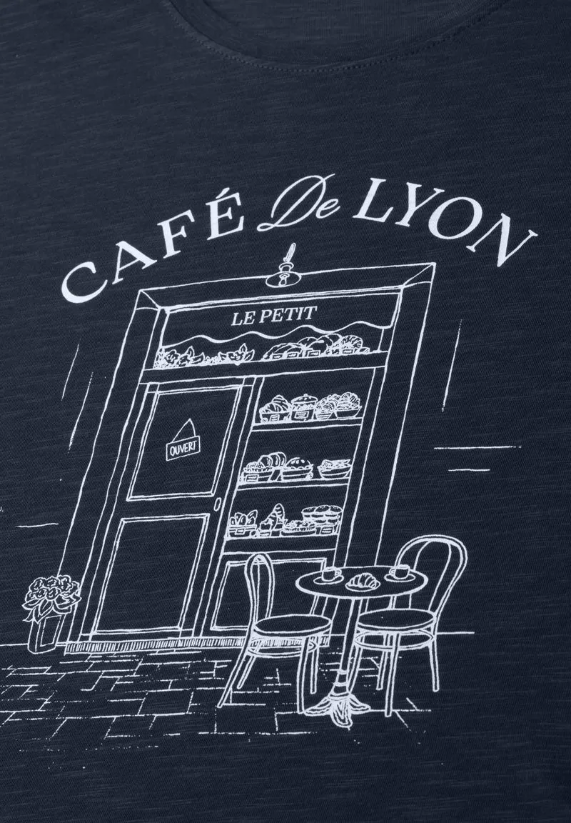 LTD QR shirt w.illustration, darkest blue