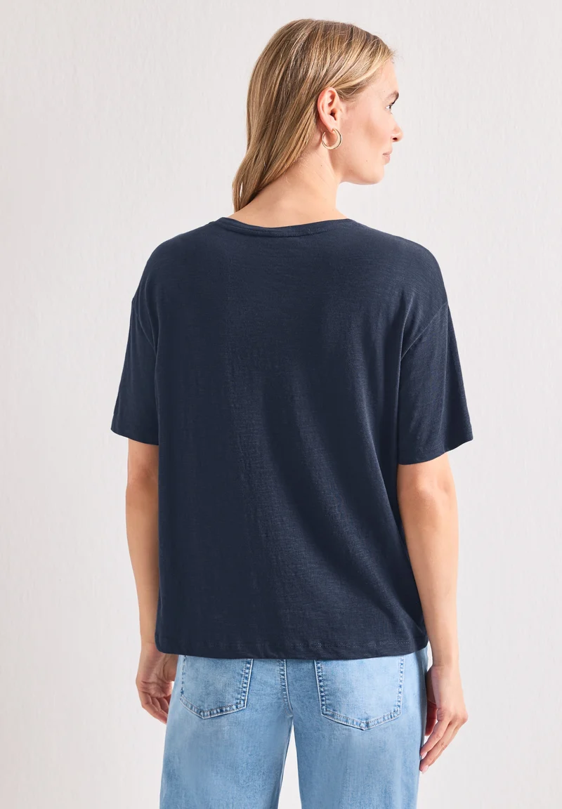 LTD QR shirt w.illustration, darkest blue