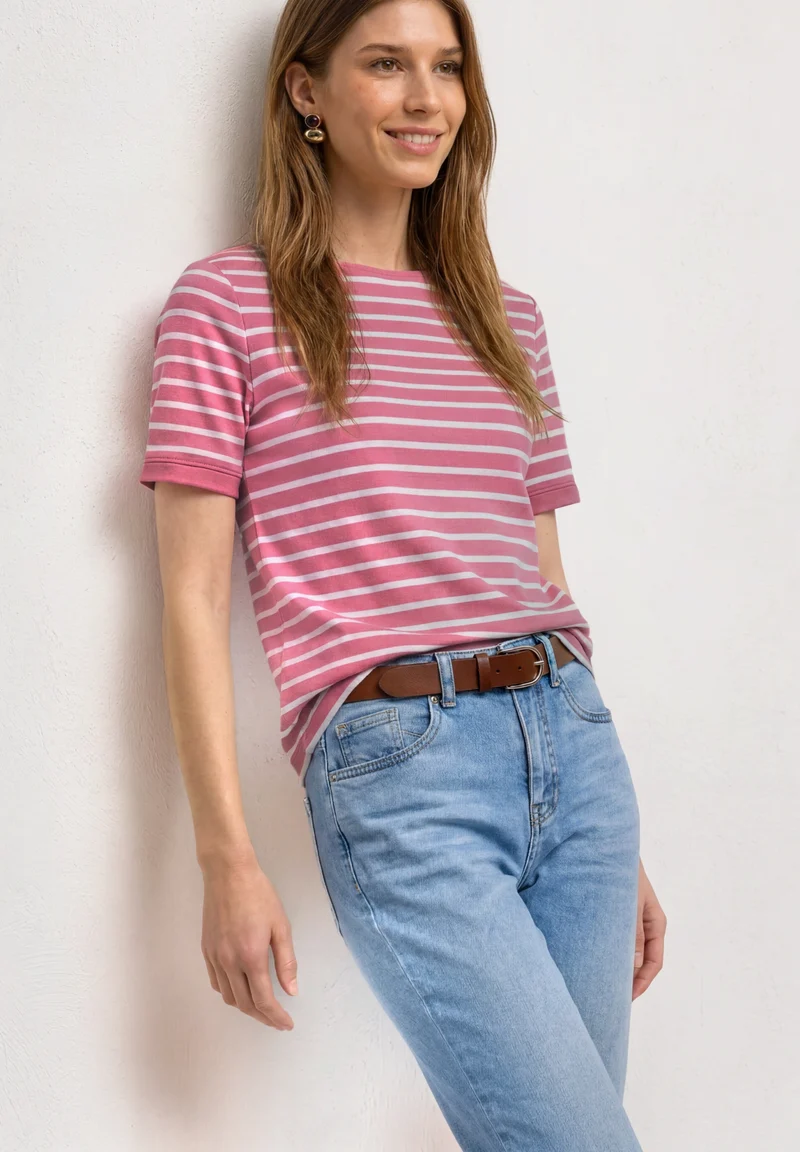 basic yds u-boat shirt, blush berry