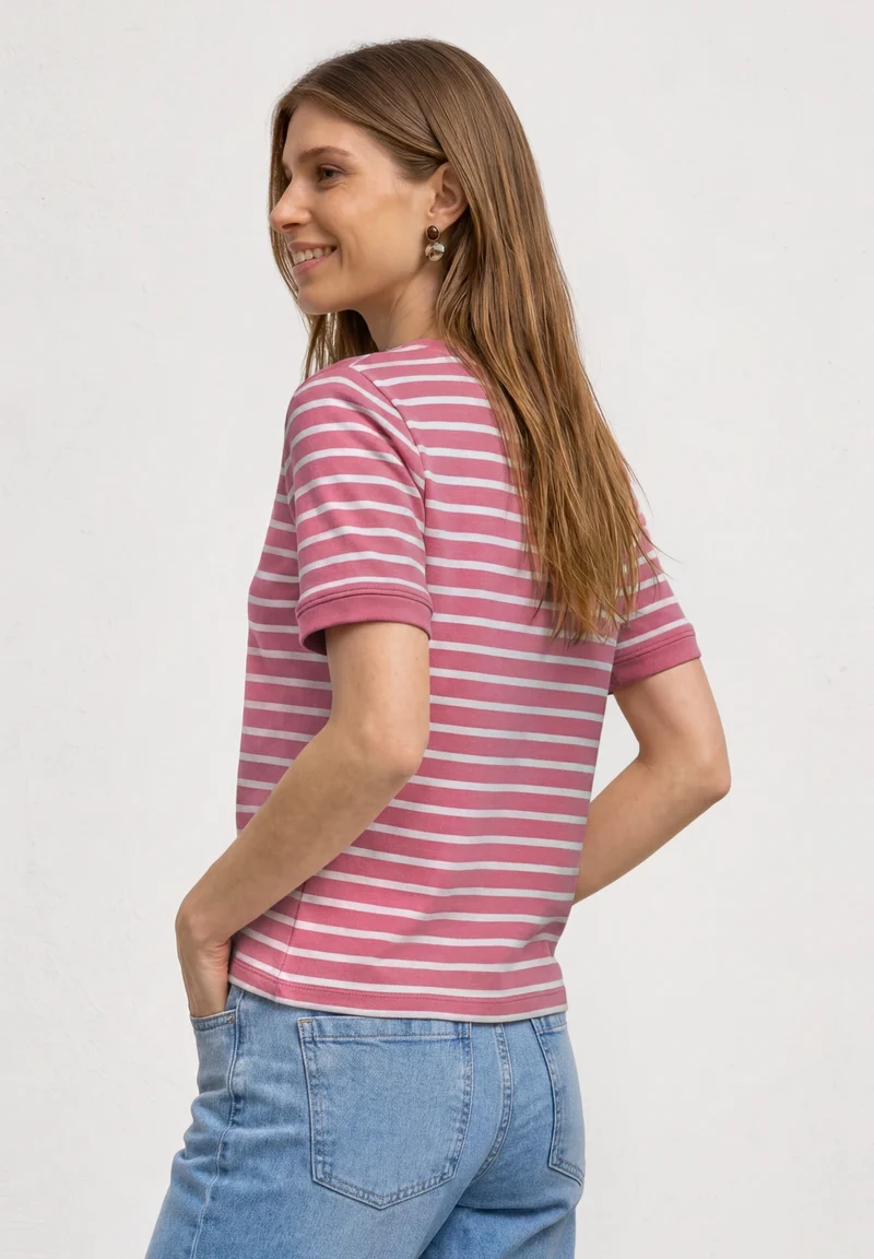 basic yds u-boat shirt, blush berry