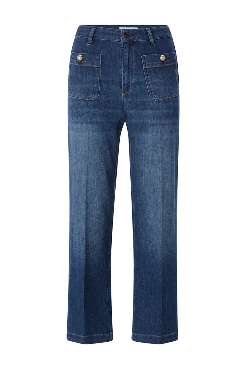 Culotte Patched Pockets, denim blue