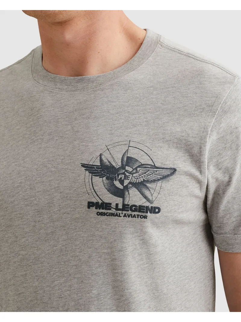 Short sleeve r-neck play single je, Mid Grey Melee