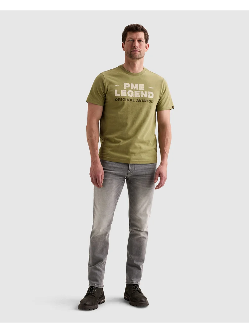 Short sleeve r-neck open end jerse, Mosstone