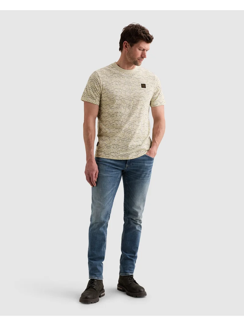 Short sleeve r-neck slub jersey ao, Bone White