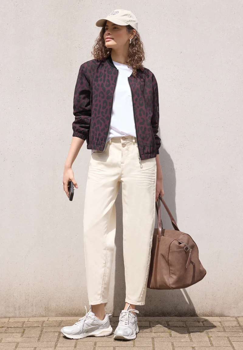 Studio Bomber Jkt w. AOP, very berry
