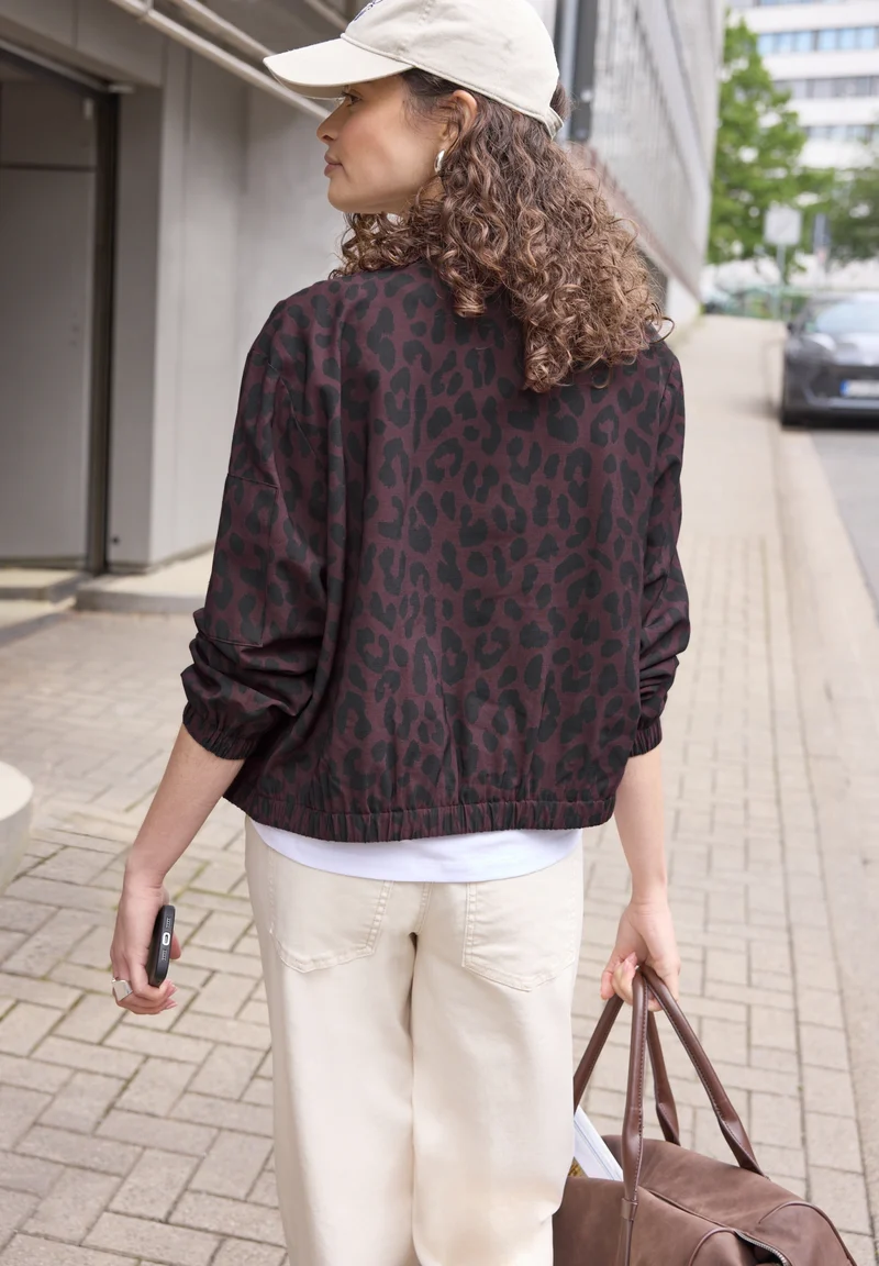 Studio Bomber Jkt w. AOP, very berry