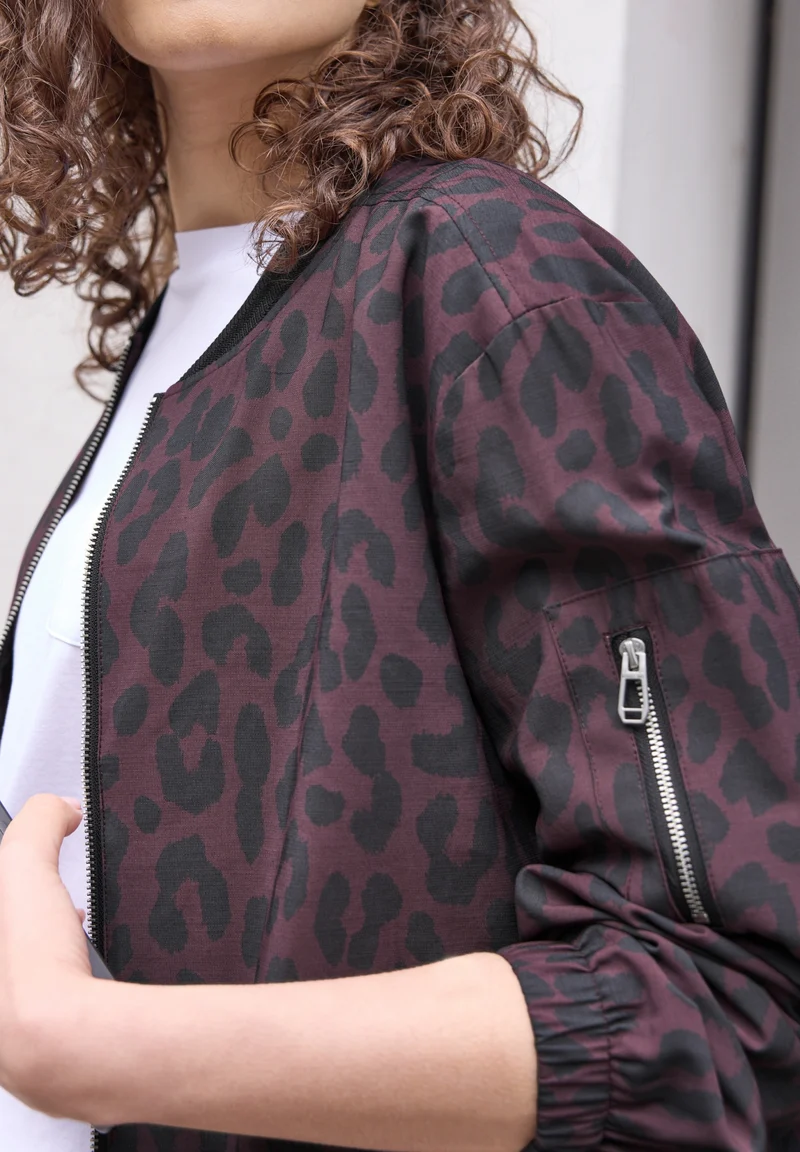 Studio Bomber Jkt w. AOP, very berry