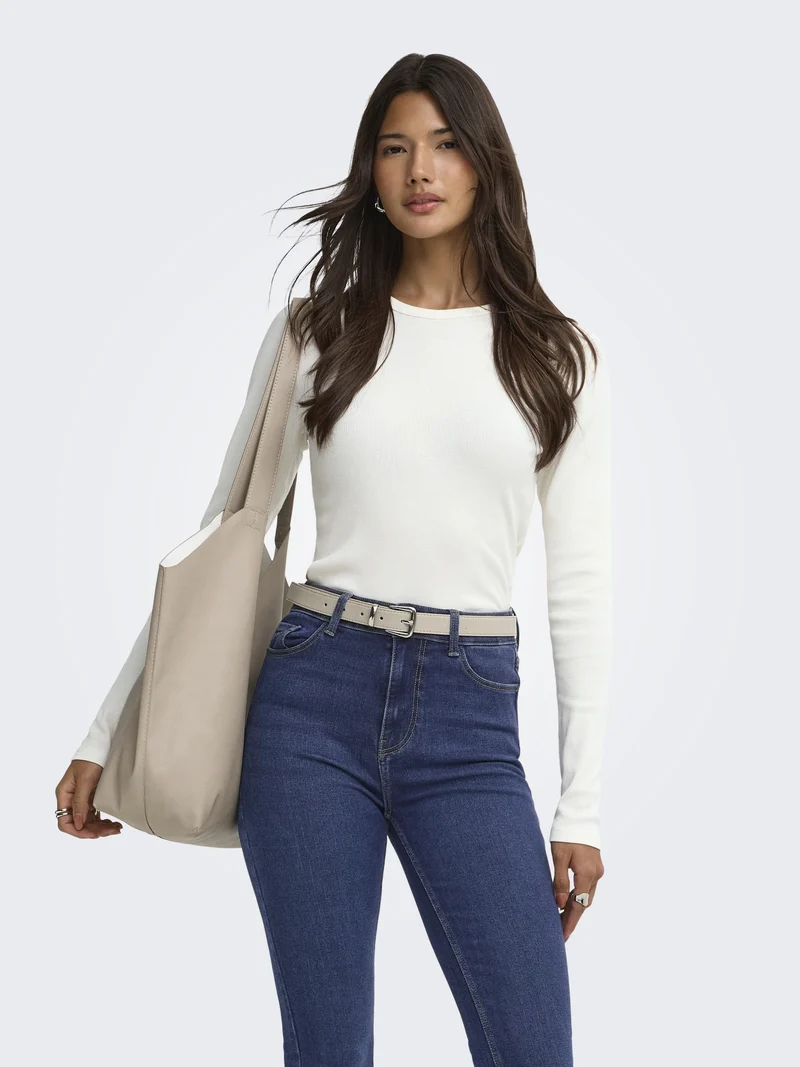 JDYLUCKY L/S O NECK NEW TOP JRS NOO, Cloud Dancer
