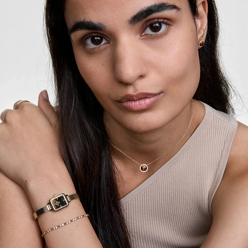 Daniel Wellington Petite&Quadro Mini Reflection Goldene Damenuhr DW00100801