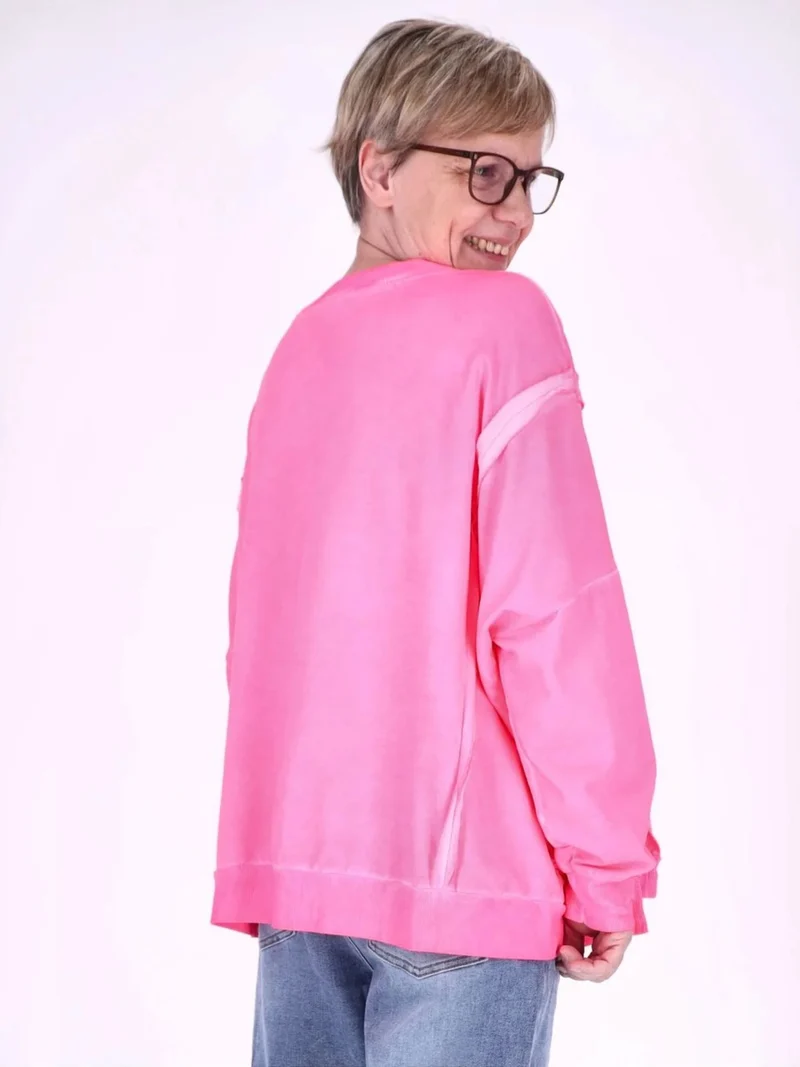 Pinkes Damen Oversize Sweatshirt „HEY“ – Casual Statement