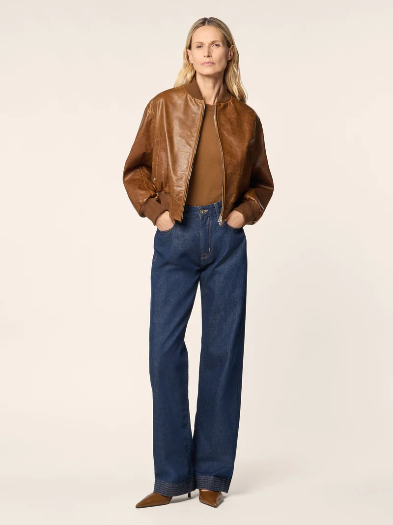 Leather Bomber Jacket
