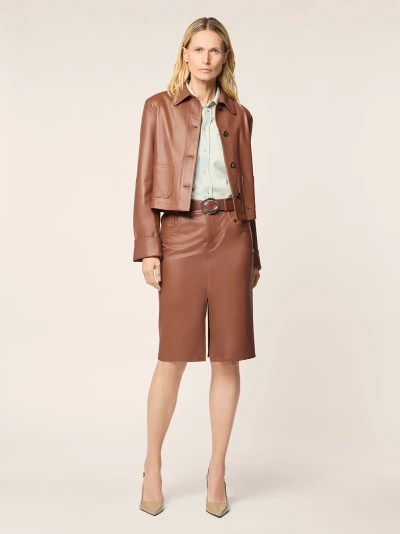 Light Nappa Leather Skirt