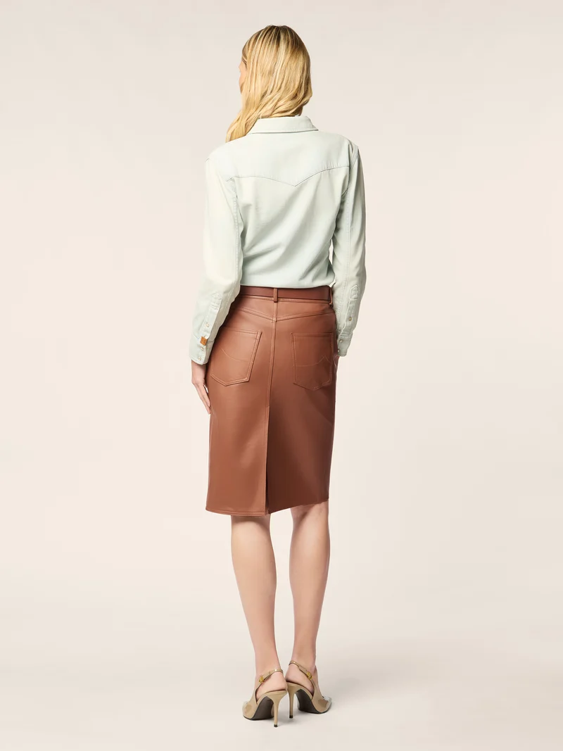 Light Nappa Leather Skirt