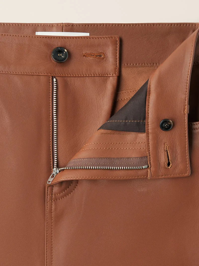Light Nappa Leather Skirt