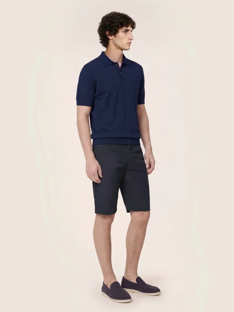 Polo Shirt in Brushed Cotton
