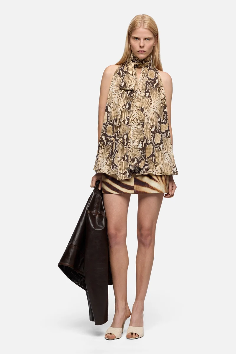 SLEEVELESS BLOUSE in Viscose Ecru