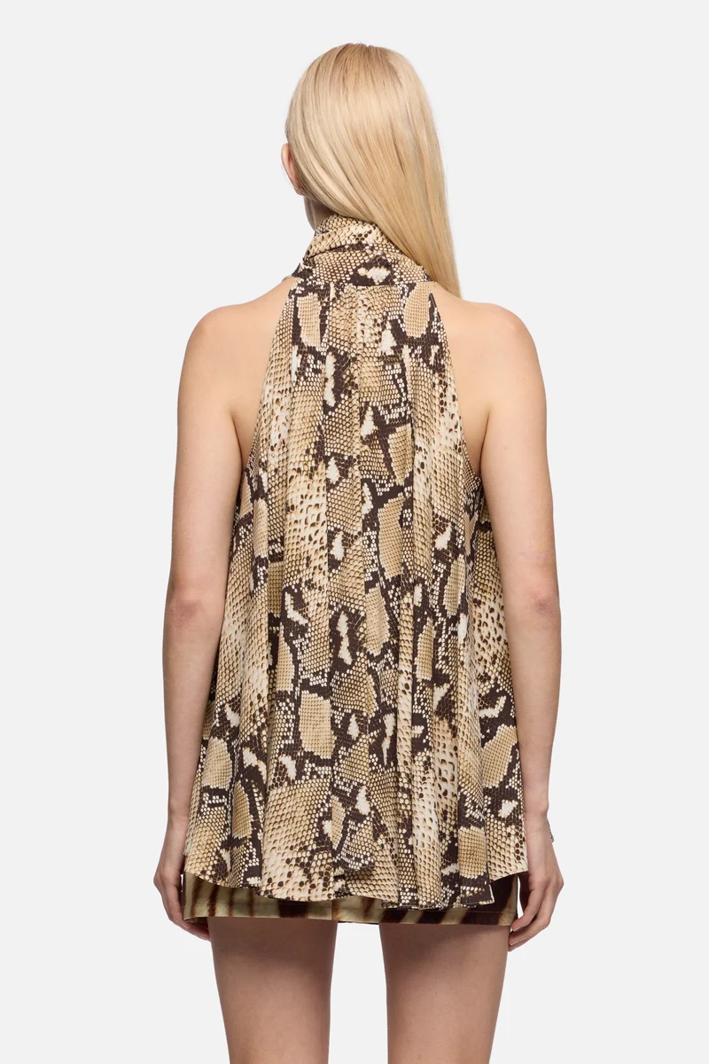 SLEEVELESS BLOUSE in Viscose Ecru