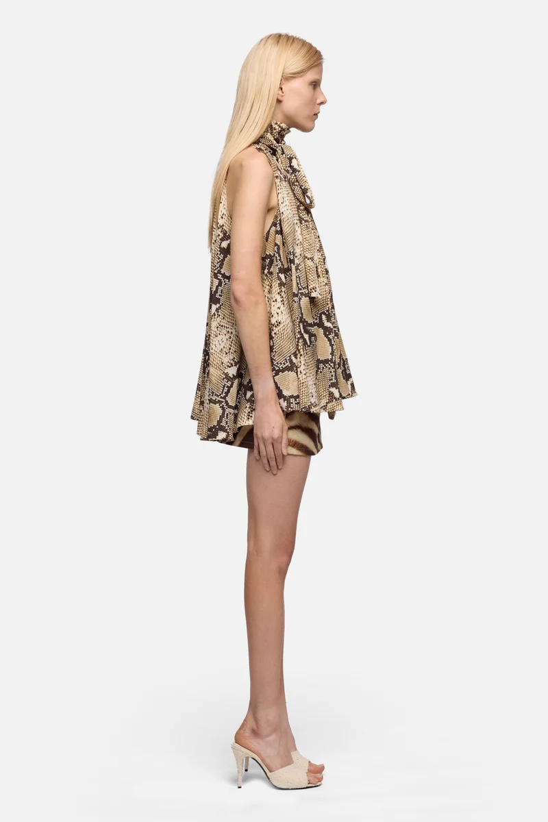 SLEEVELESS BLOUSE in Viscose Ecru