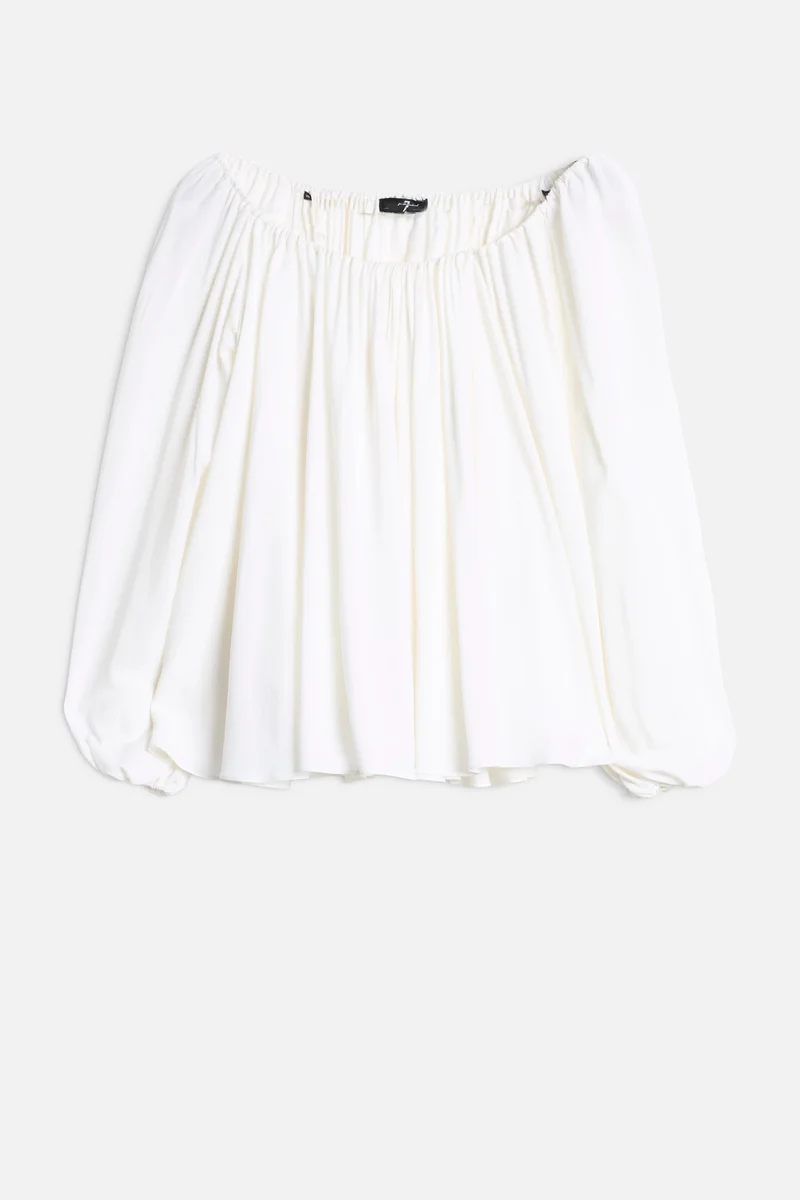 OFF SHOULDER BLOUSE in Silk Optical White