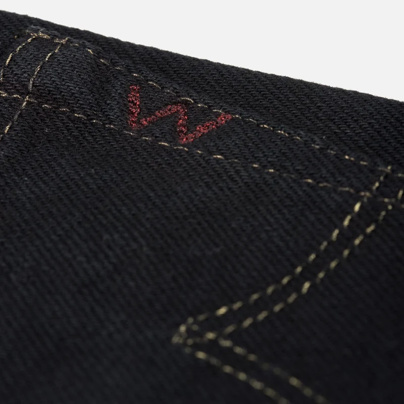 IH-634S-B 21oz Straight Cut Indigo Overdyed Black