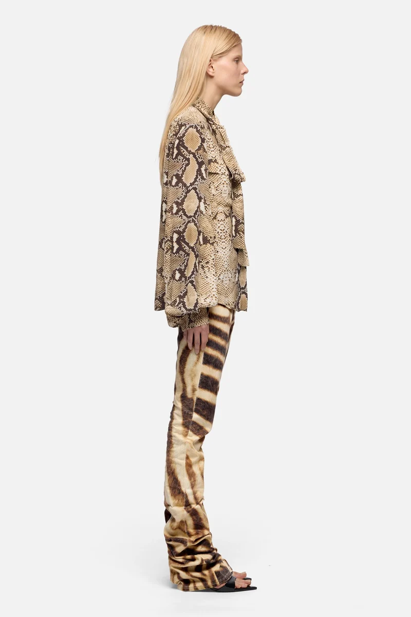 BALLOON SLEEVE BLOUSE in Viscose Snake