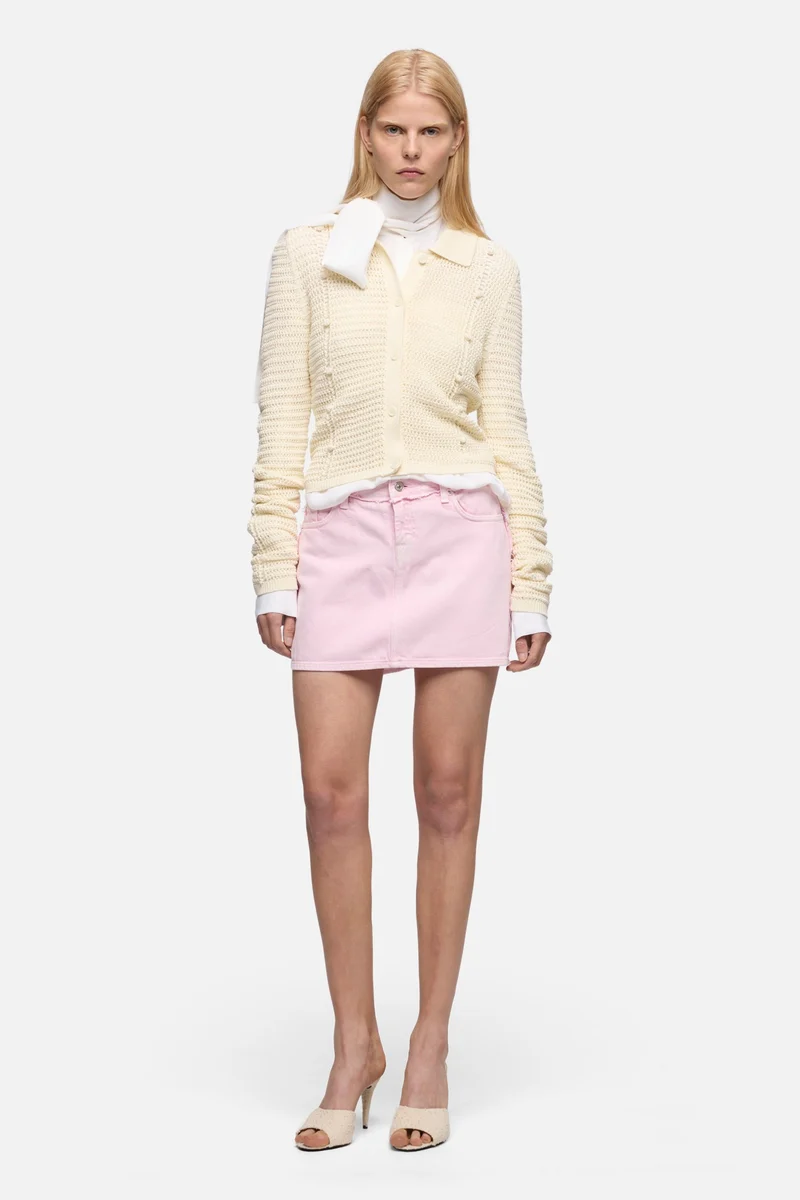 BALLOON SLEEVE BLOUSE in Silk Optical White
