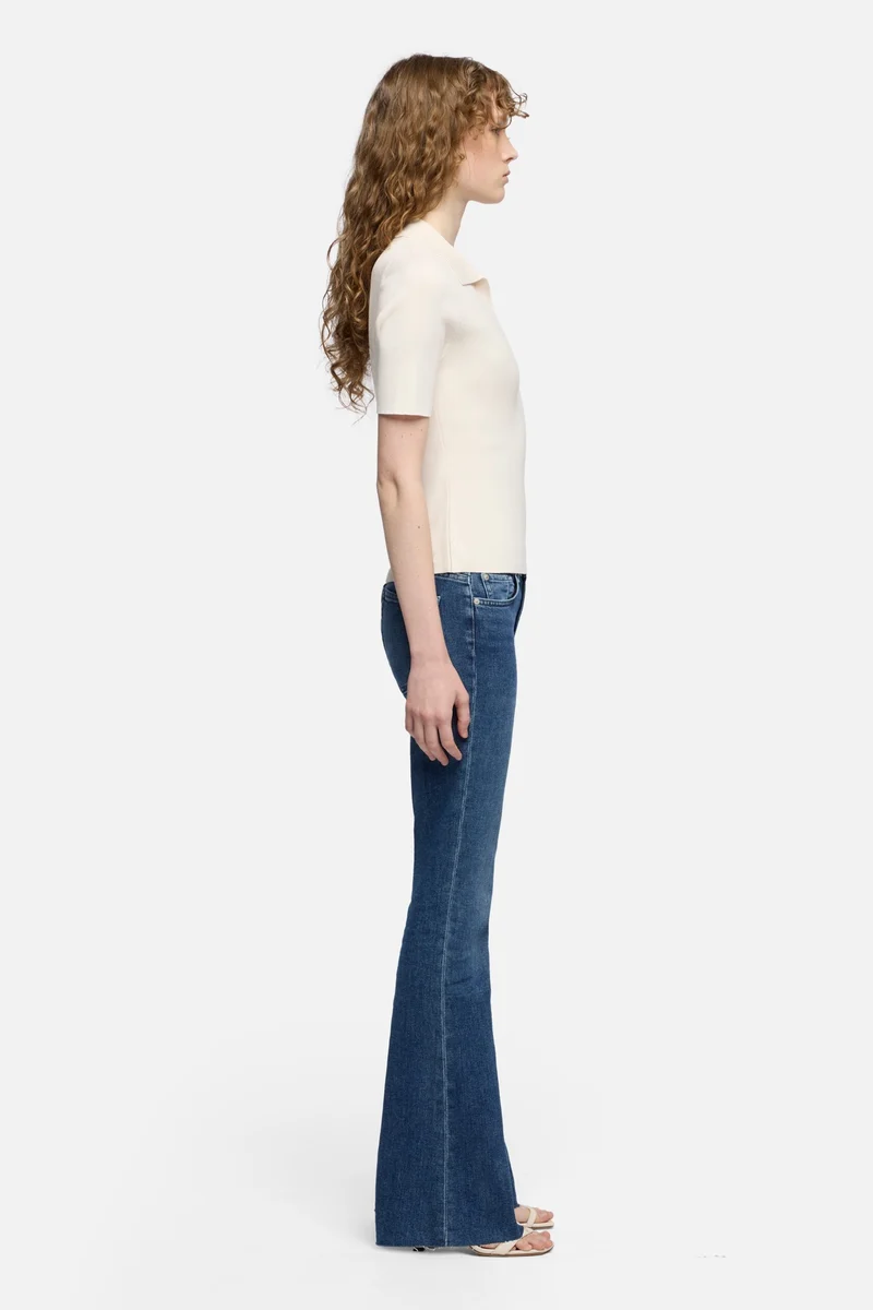 SHORT SLEEVE POLO SWEATER in Glaze