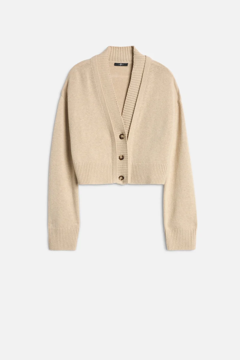 DOUBLE CARDIGAN in Wool Blend Moonbeam