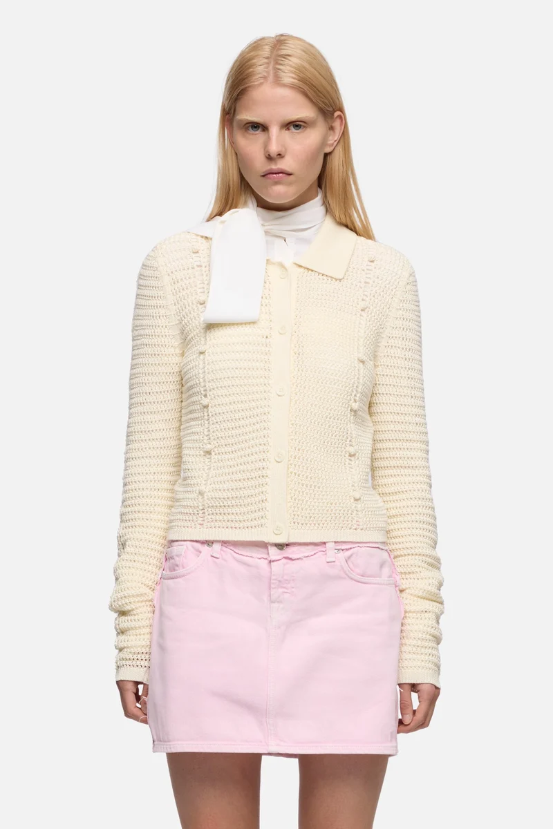 BOBBLE CARDIGAN in Ecru
