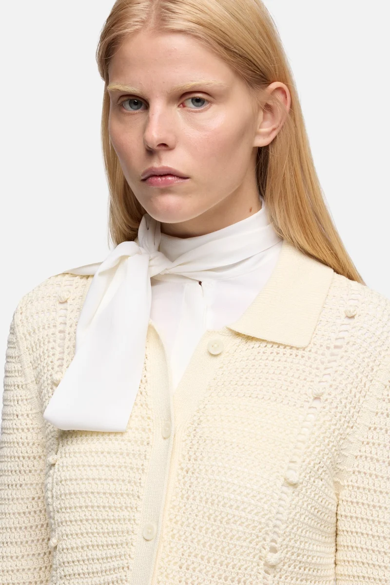 BOBBLE CARDIGAN in Ecru