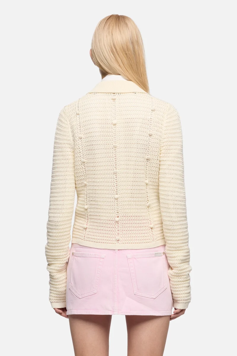 BOBBLE CARDIGAN in Ecru
