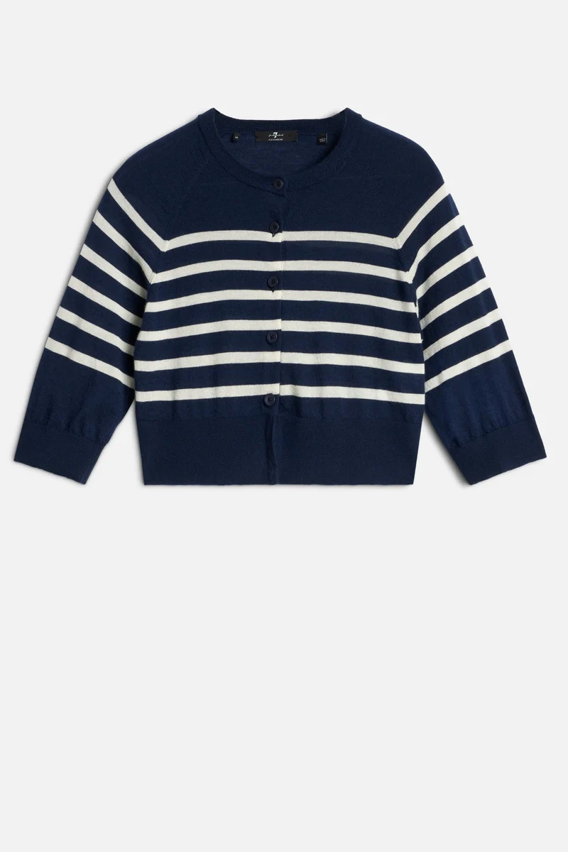 BUBBLE CARDIGAN in Cashmere Striped Ink