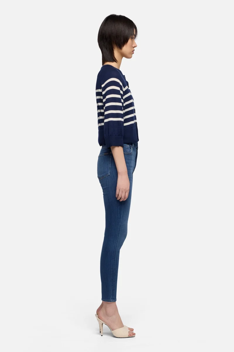BUBBLE CARDIGAN in Cashmere Striped Ink