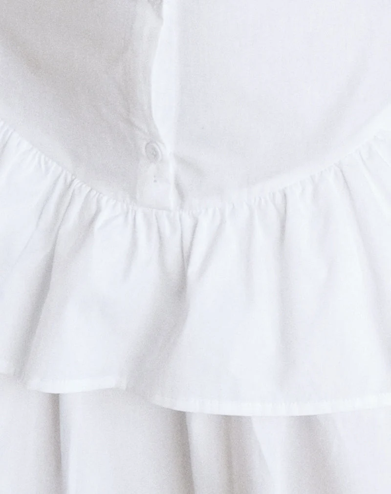 Movan Minikleid mit verlängerter Taille in Weiß