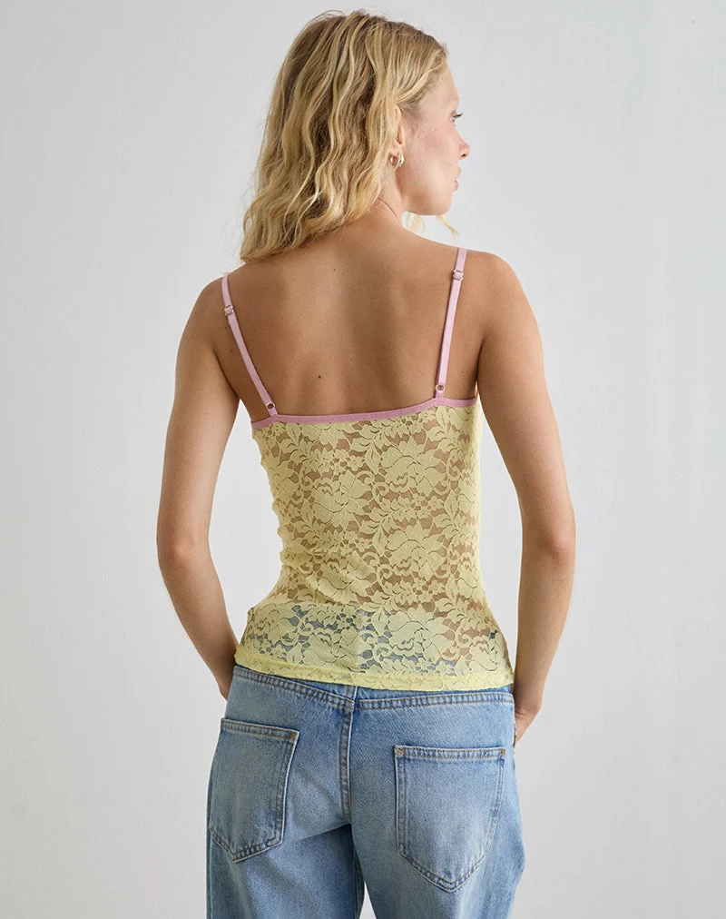 Redum Cami Top aus gelber Spitze
