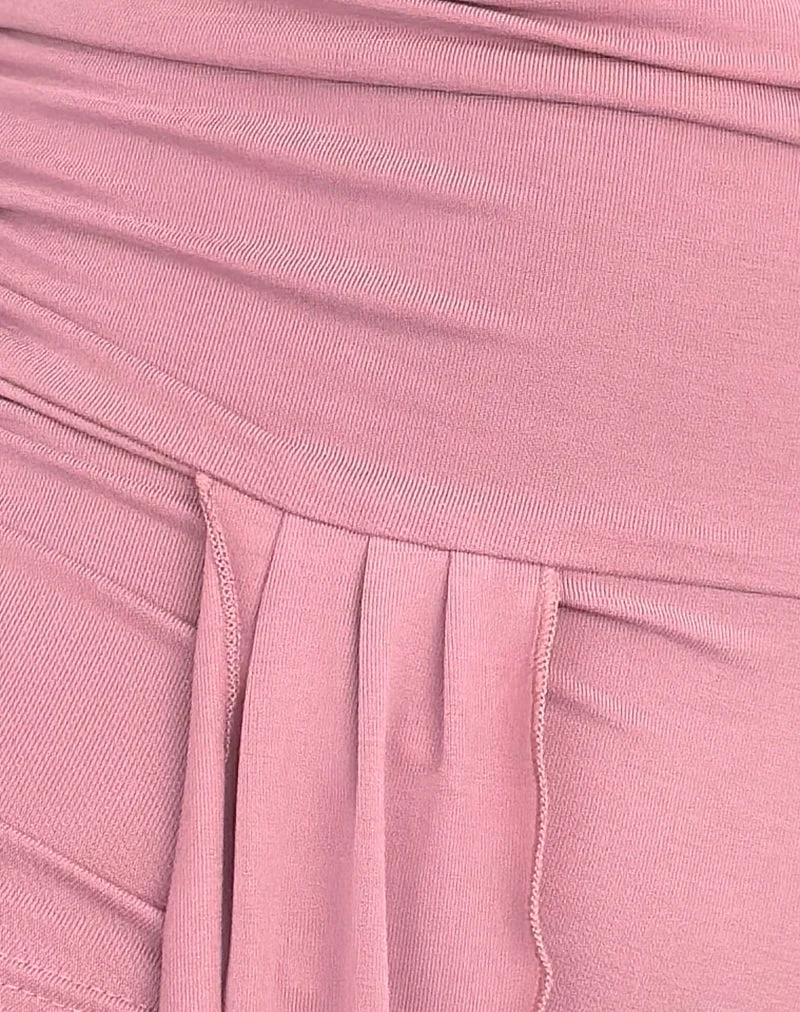 Neida Drapiertes Top aus Cupro Rosa