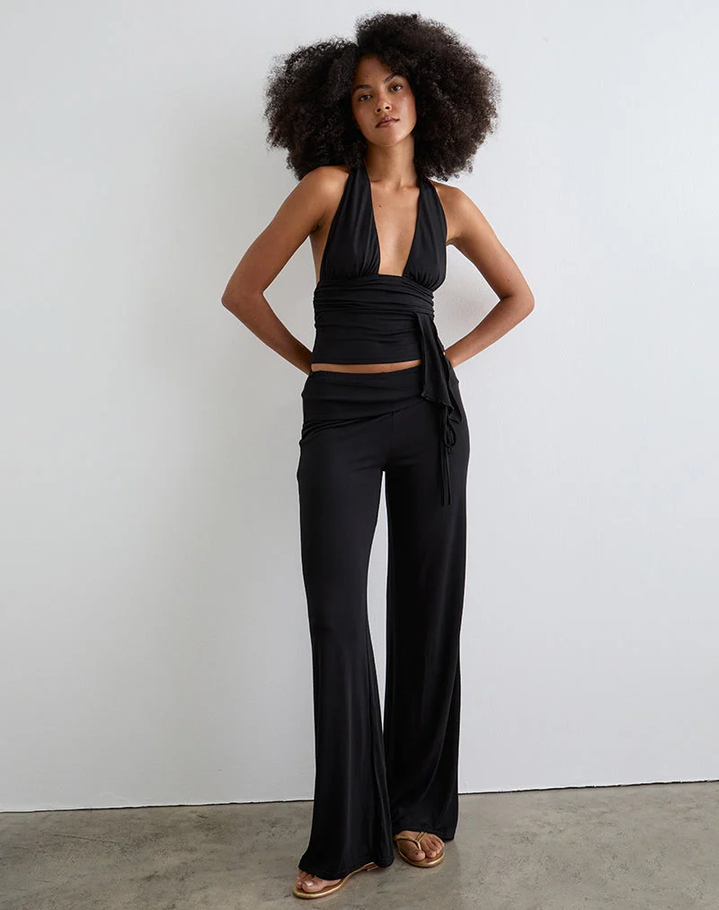 Donata-Hose in Schwarz mit Gürtel