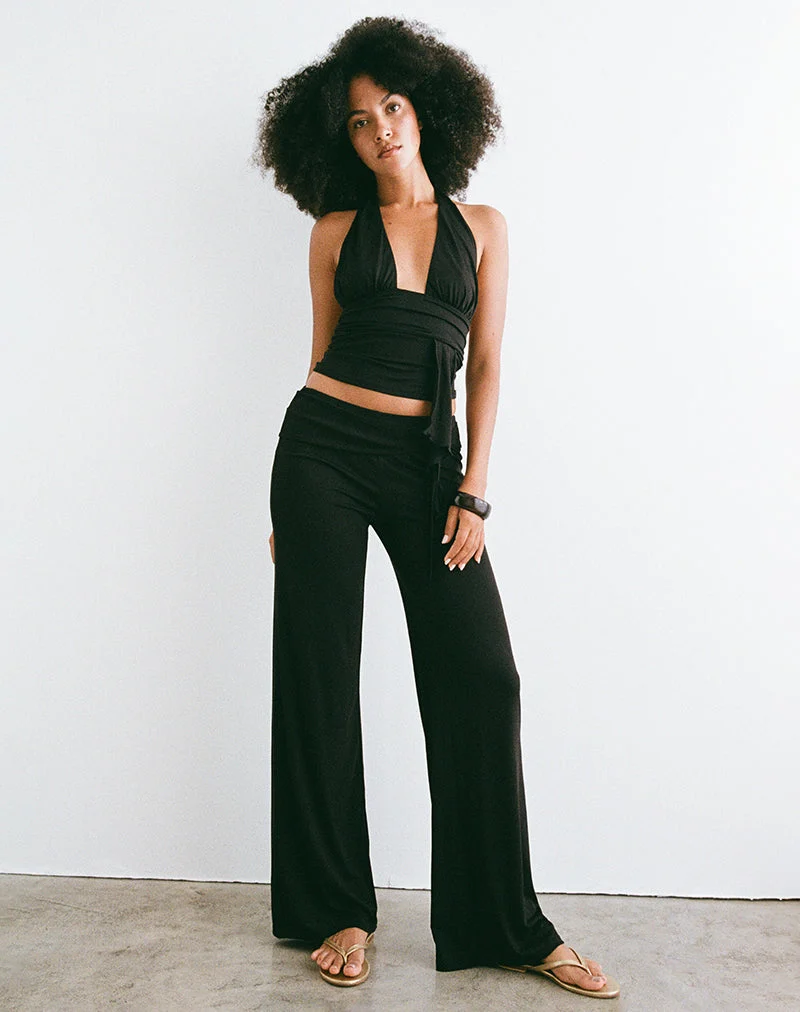 Donata-Hose in Schwarz mit Gürtel