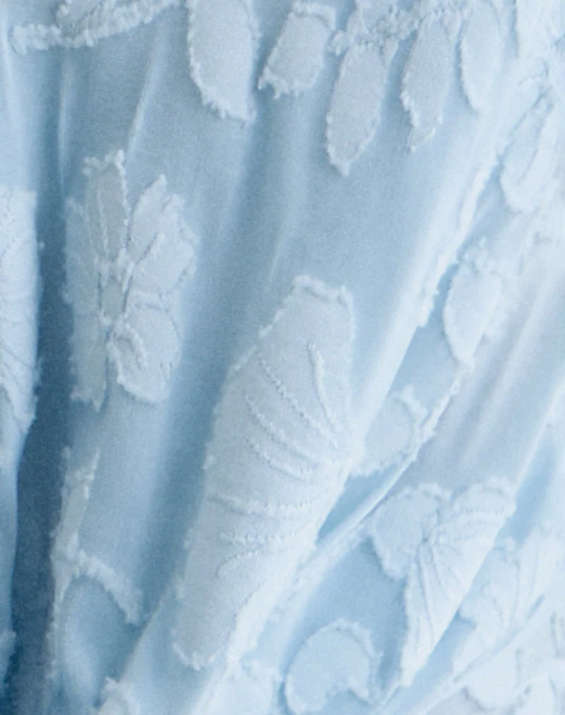 Yukari Taucher-Top aus Burnout-Mesh Blau