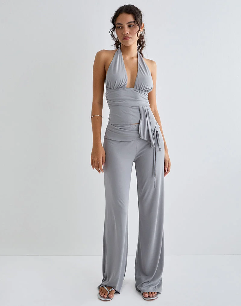 Donata-Hose in Grau mit Gürtel