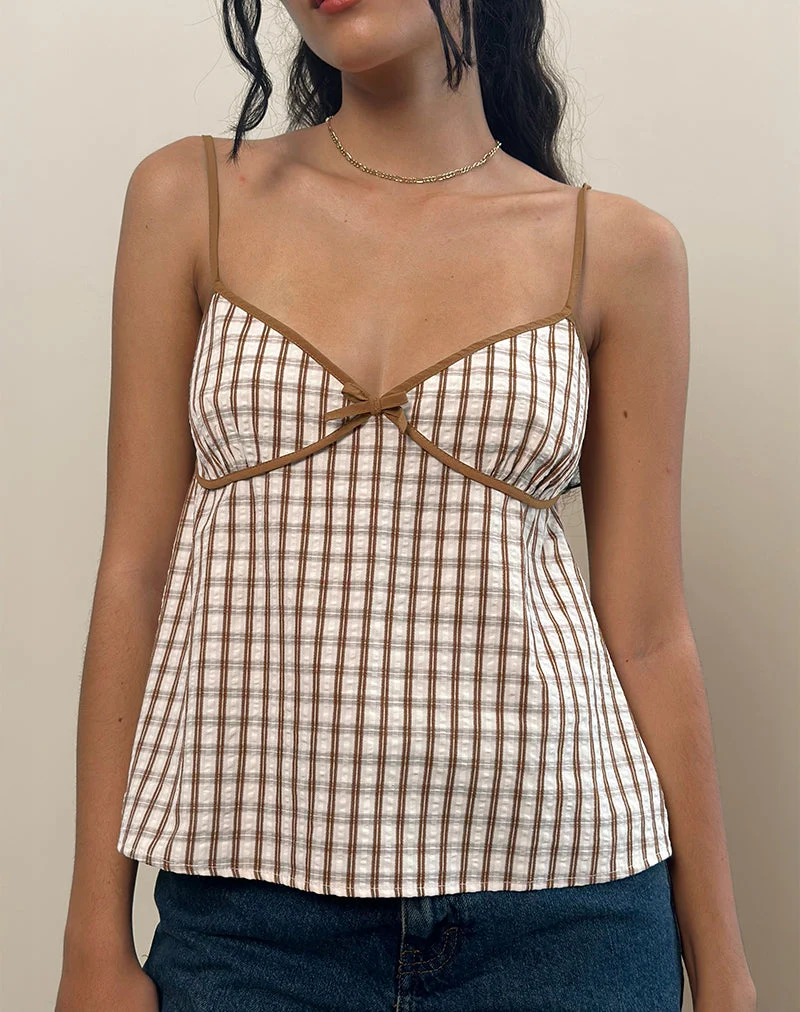 Milota Cami Top in braunem Karo