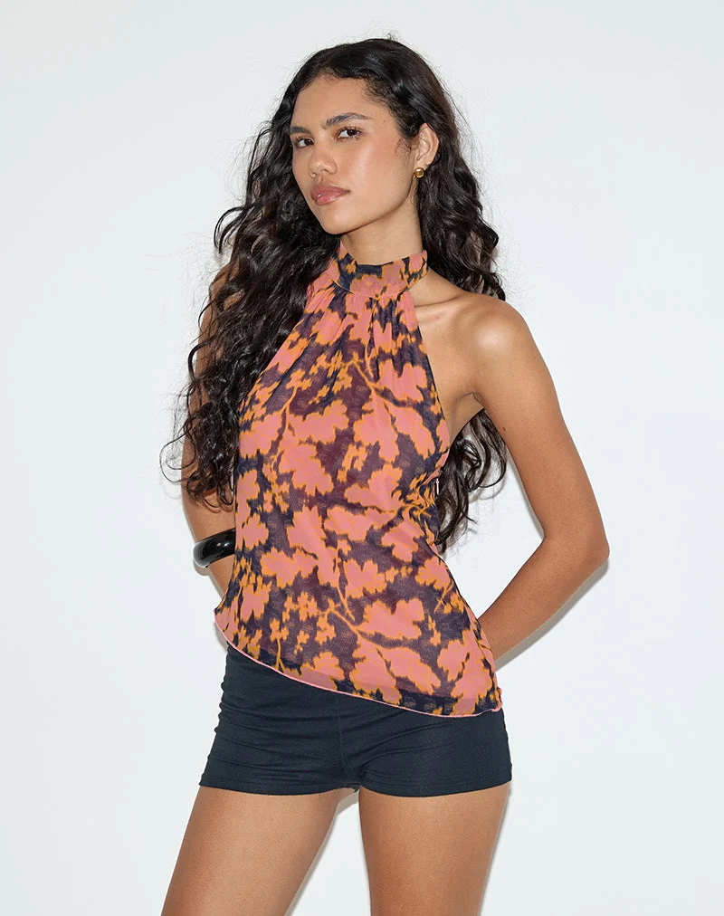 Astina Neckholder-Top in Furnishing Floral
