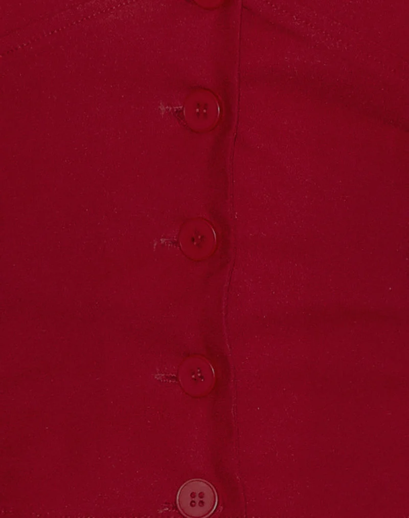 Ortee Neckholder-Top in Tailoring Rot